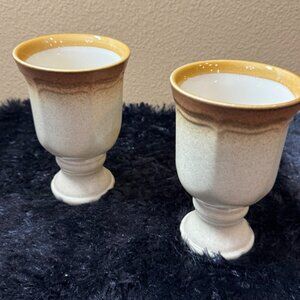Mikasa Stoneware Whole Weat Goblet Wine Cups Japan